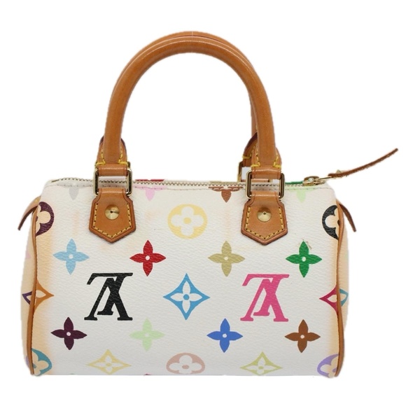 LOUIS VUITTON Monogram Multicolor Mini Speedy Hand Bag White M92645 Auth 58259 - Picture 2 of 16